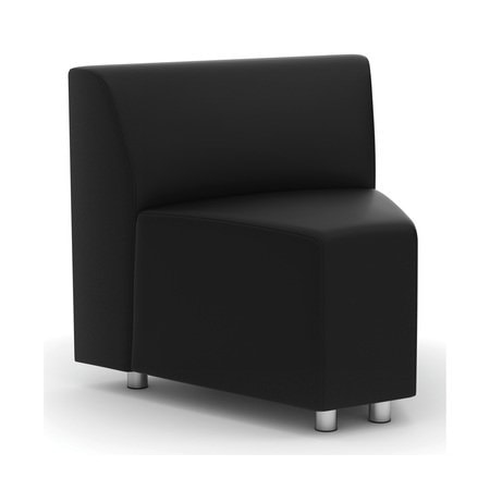 Integrate Collection Armless Corner Modular Chair With Silver Post Legs
